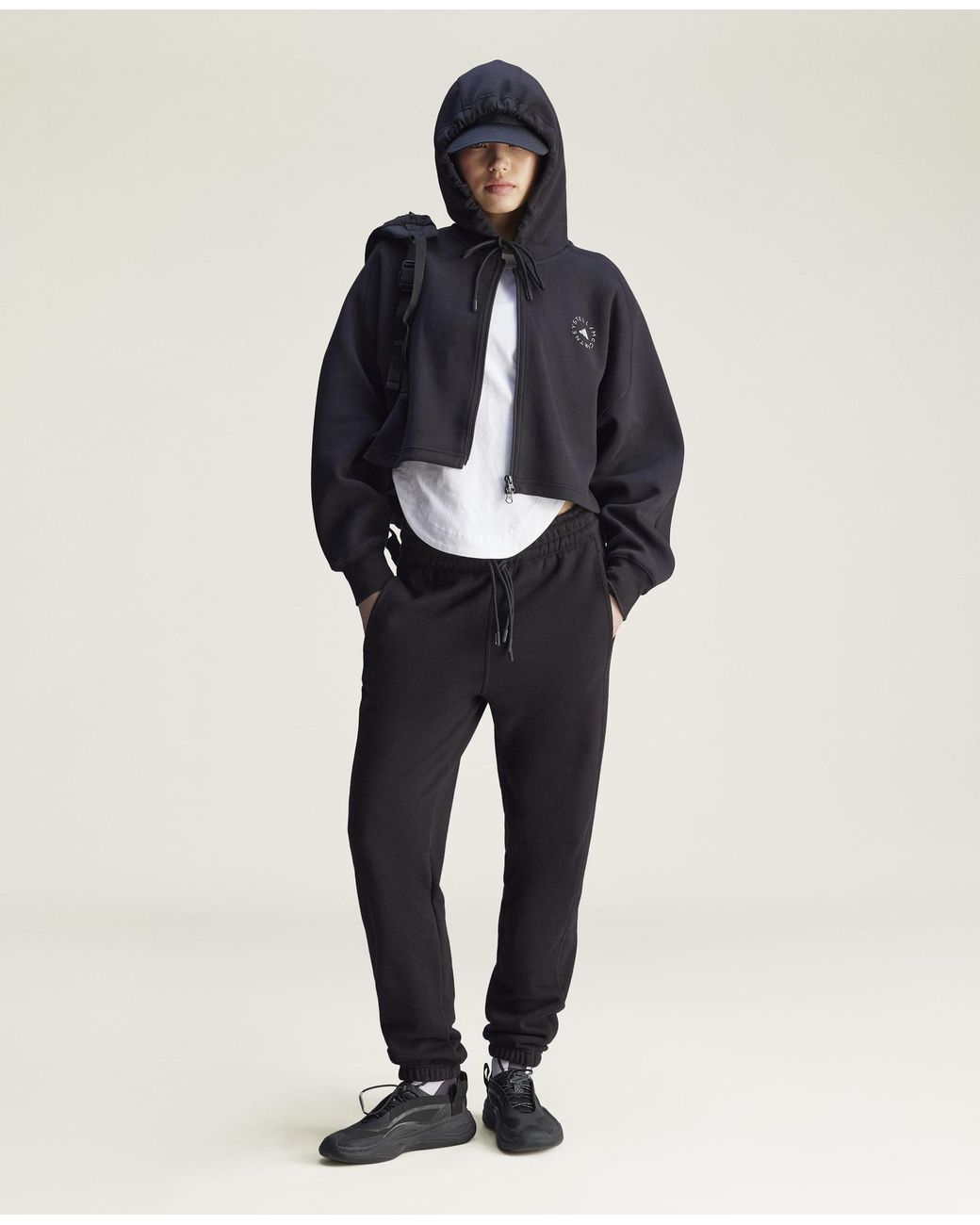 Stella McCartney Black Truelife Cropped Zip Hoodie