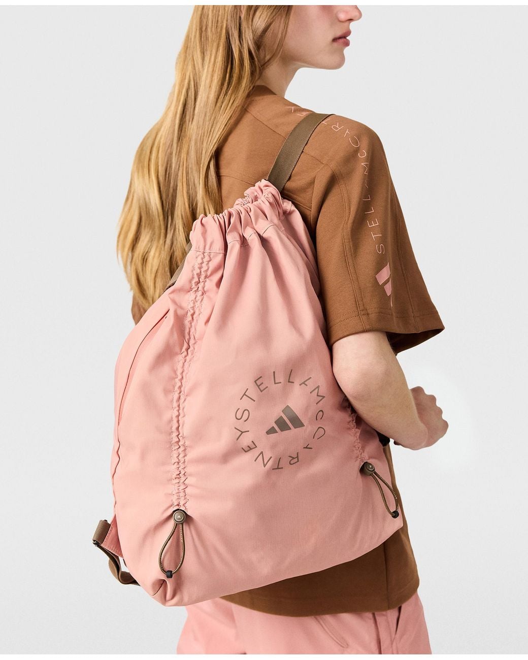 Stella McCartney Pink Logo Gym Sack