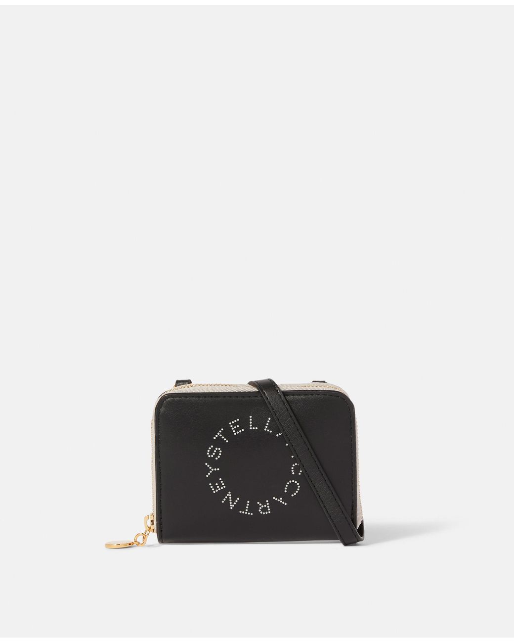 Stella McCartney White Logo Zip Strap Cardholder, One Size