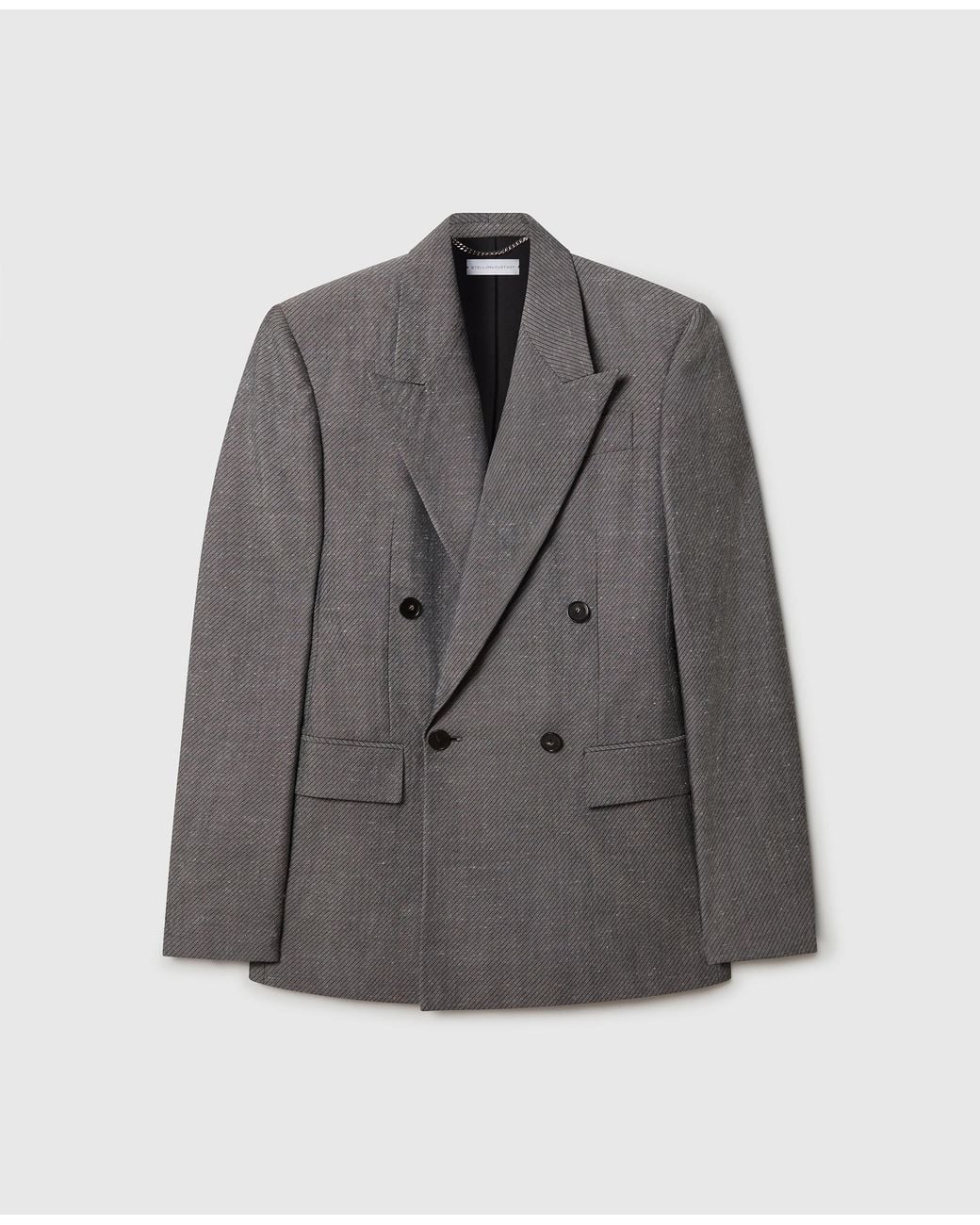 Stella McCartney Gray Double-Breasted Tailored Blazer