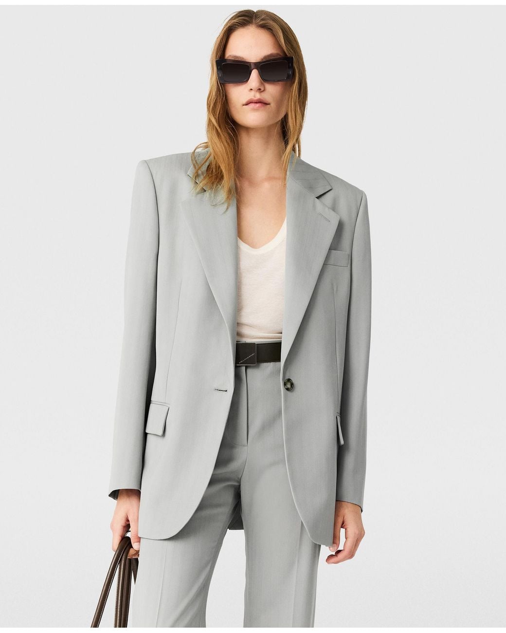 Stella McCartney Gray Single-breasted Boyfriend Blazer