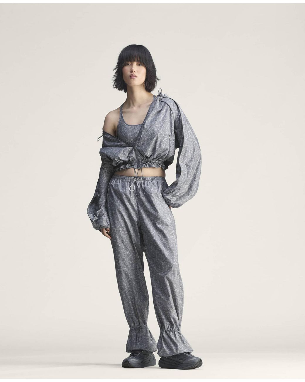 Stella McCartney Blue High-Neck Hooded Jacket