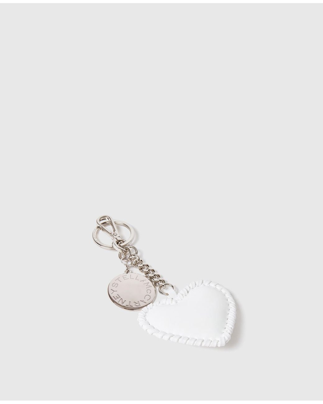 Stella McCartney White Whipstitch Heart Charm