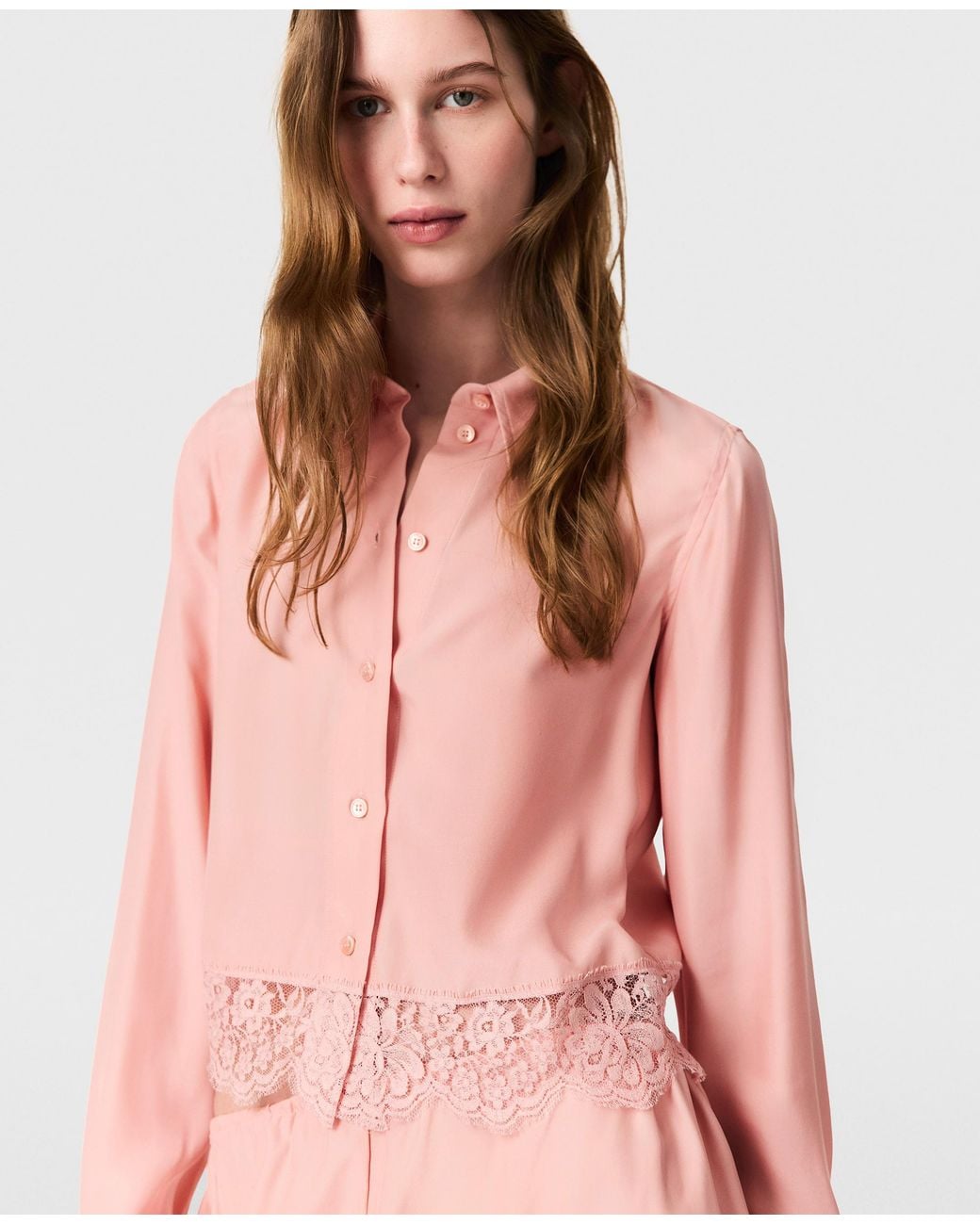 Stella McCartney Pink Lace-trimmed Shirt
