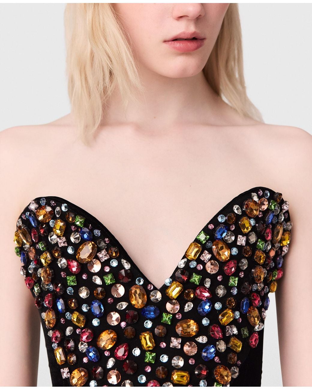 Stella McCartney Black Embellished Heart Bustier Top