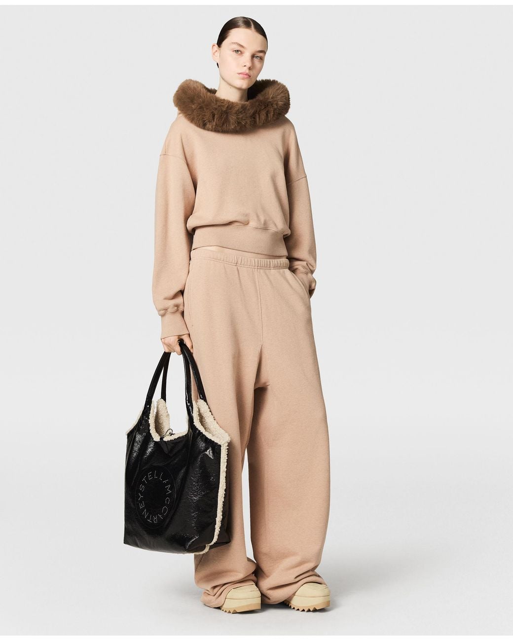 Stella McCartney Natural Vegan Plush Collar Sweatshirt