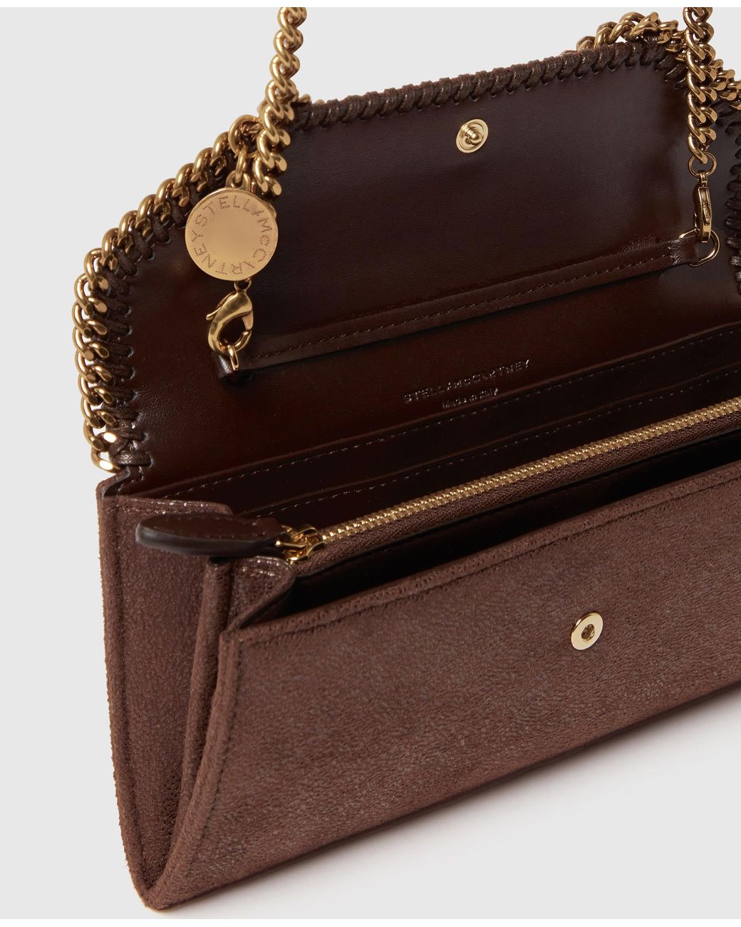 Stella McCartney Brown Falabella Wallet-on-chain Crossbody