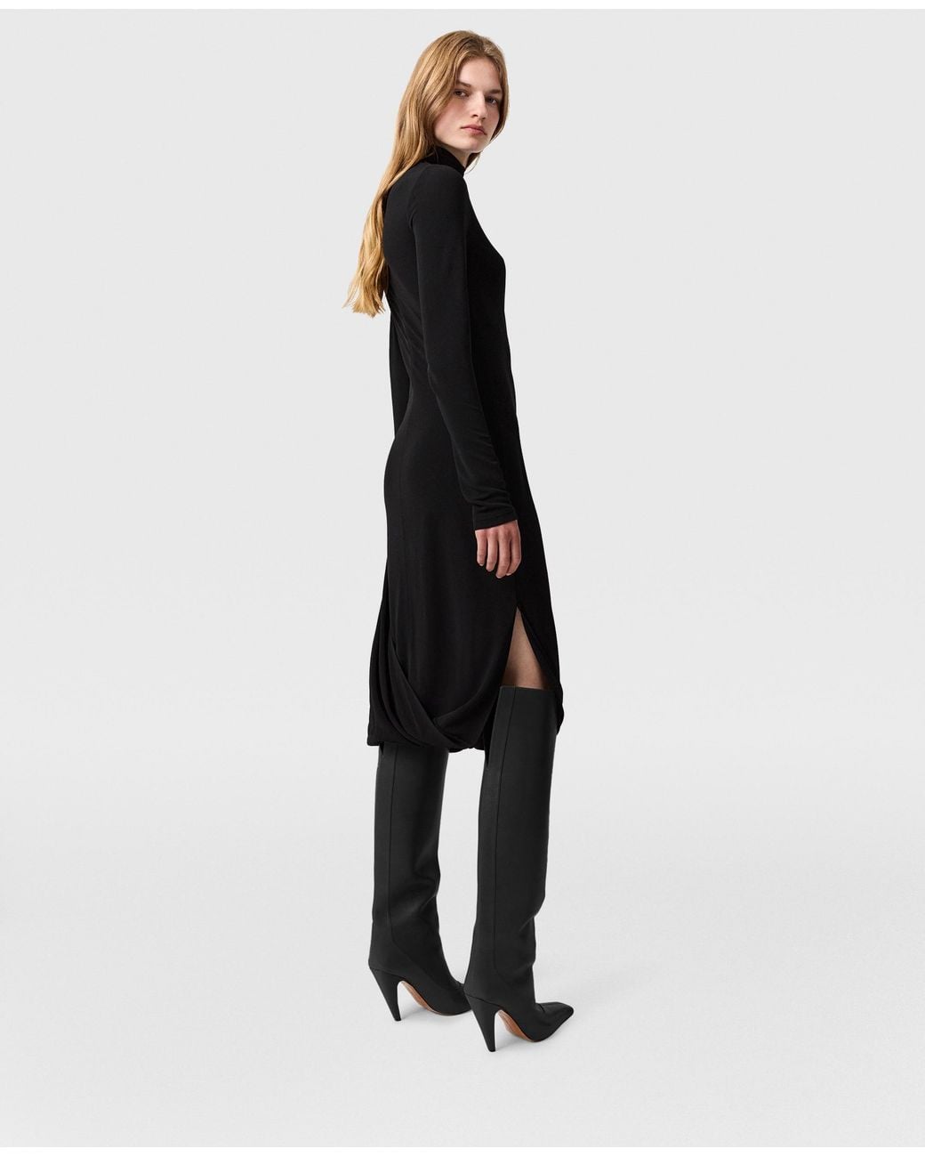Stella McCartney Black Asymmetric Cape Midi Dress