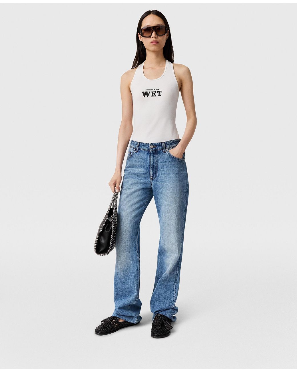 Stella McCartney Blue Faded Straight-leg Mid-rise Denim Jeans