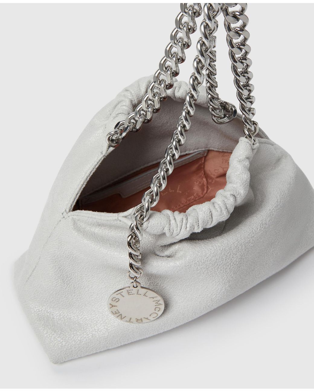 Stella McCartney White Falabella Mini Drawstring Bag With Airlite Chain