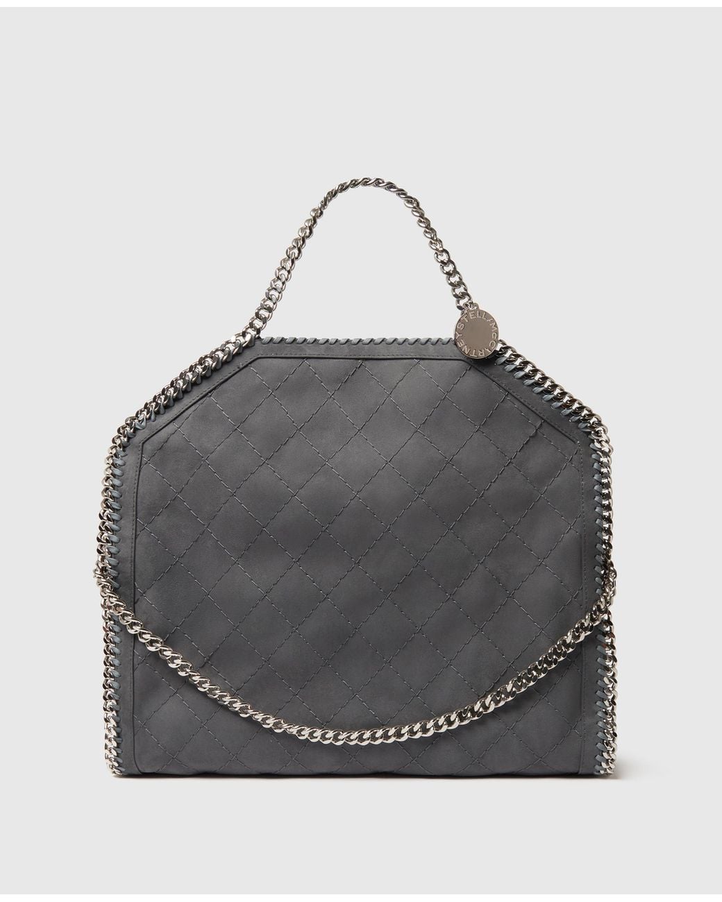 Stella McCartney Gray Falabella Quilted Fold-over Tote Bag