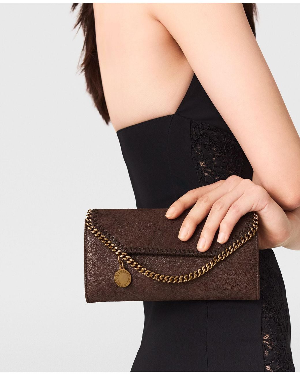 Stella McCartney Brown Falabella Wallet-on-chain Crossbody