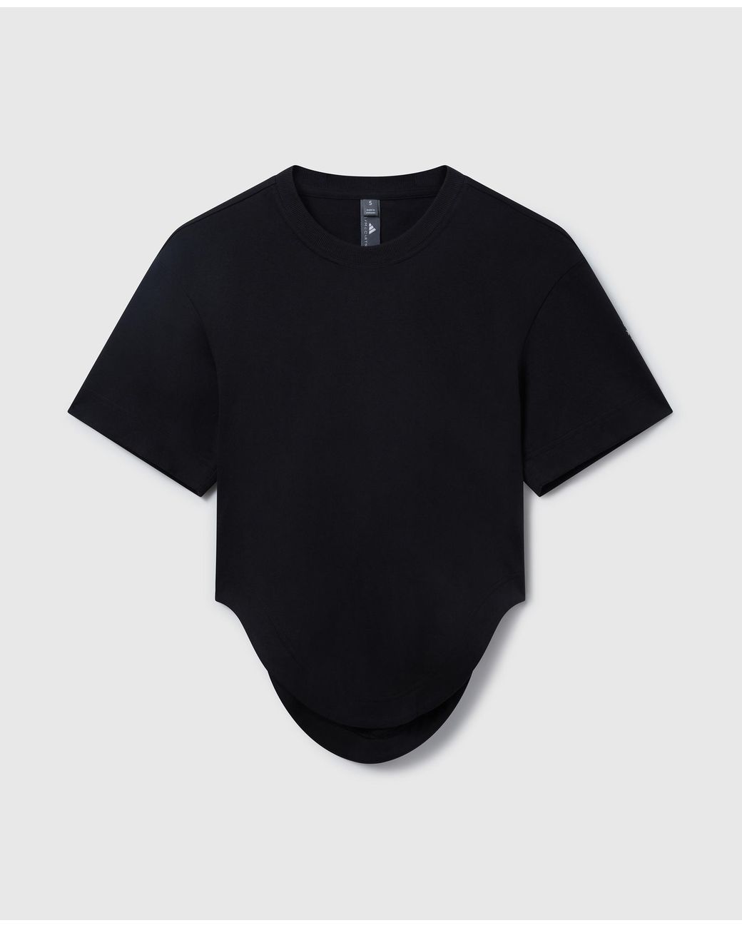 Stella McCartney Black Truelife Sportswear Curved Hem T-Shirt