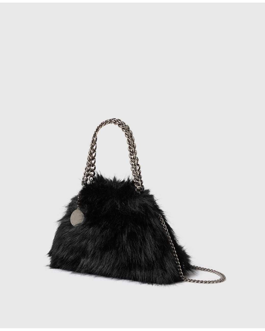 Stella McCartney Black Falabella Plush Mini Drawstring Bag