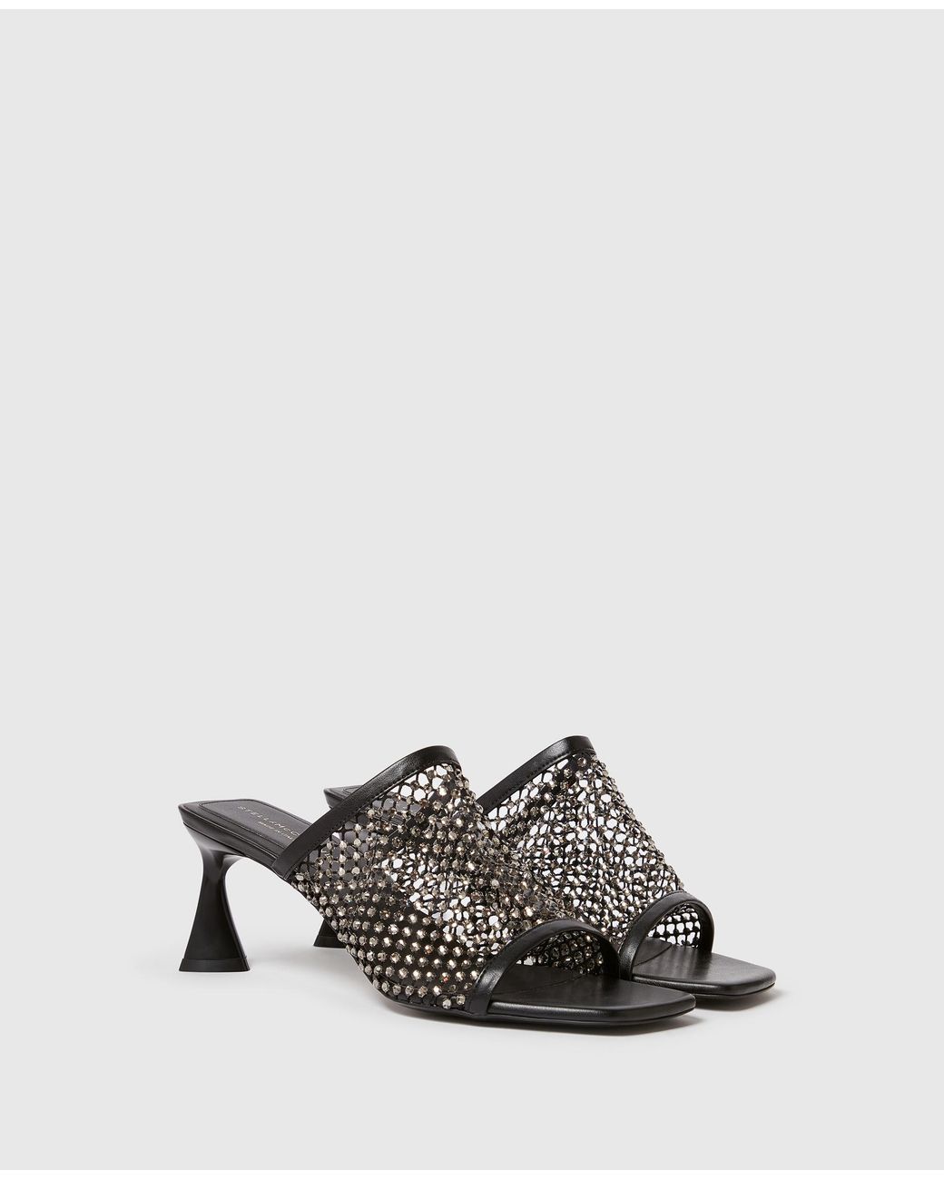 Stella McCartney White Crystal Mesh Mules