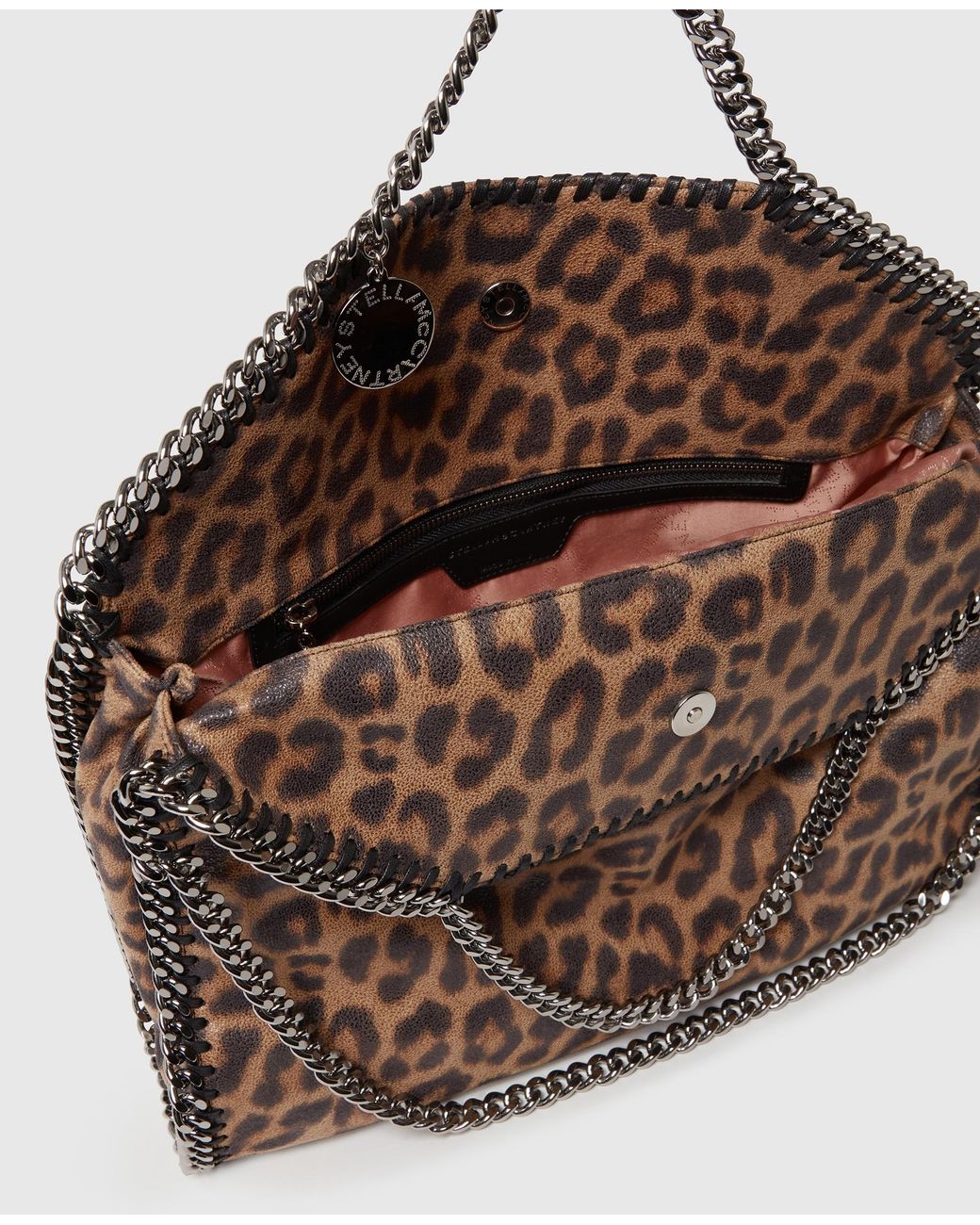 Stella McCartney Brown Falabella Leopard Fold-Over Tote Bag