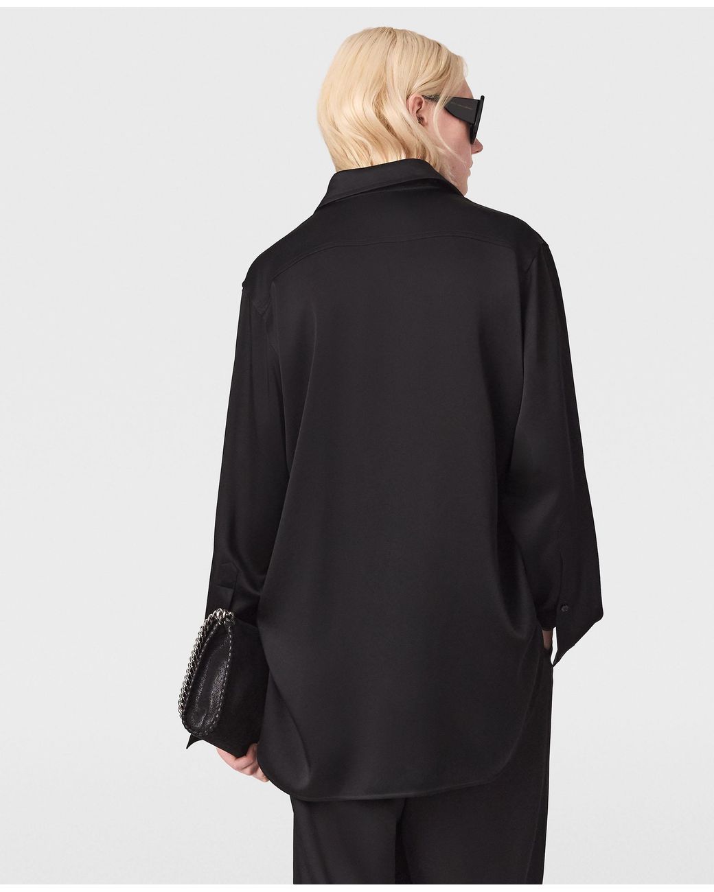 Stella McCartney Black Fringed Satin Shirt
