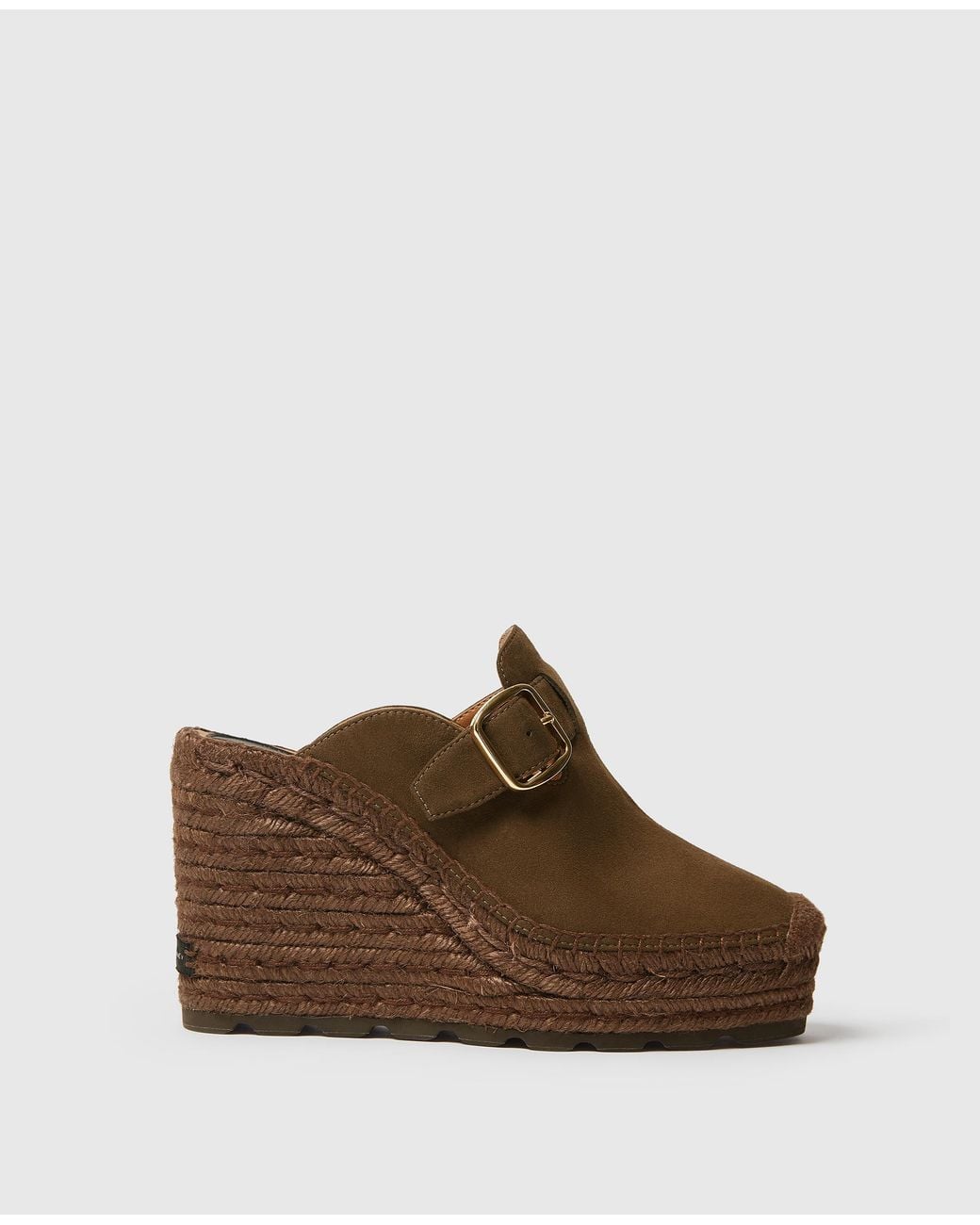 Stella McCartney Brown Gaia Suede Clogs