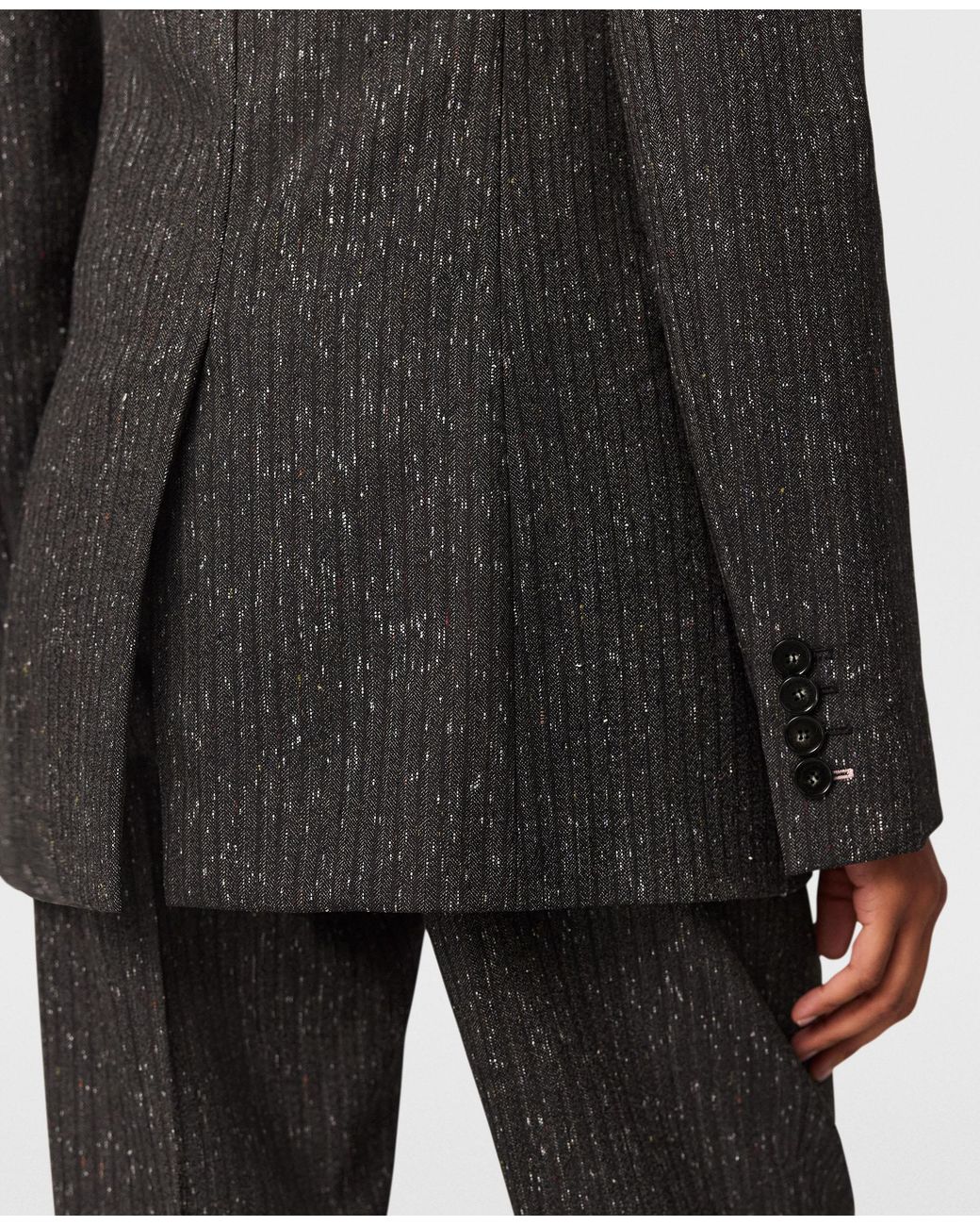 Stella McCartney Black Double-Breasted Speckled Blazer