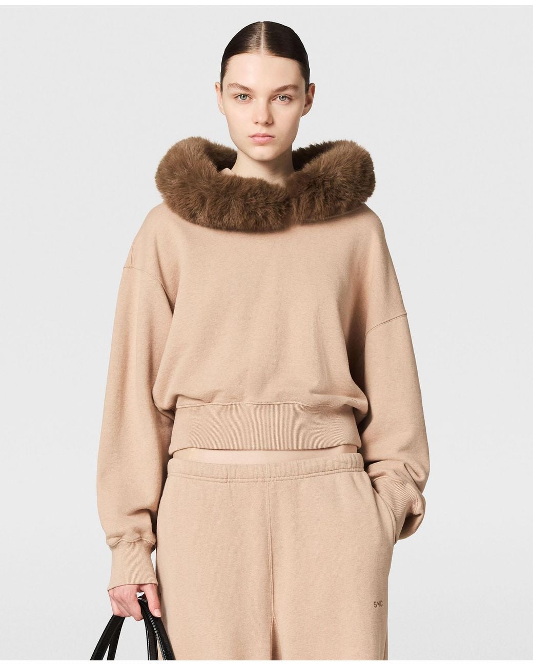 Stella McCartney Natural Vegan Plush Collar Sweatshirt