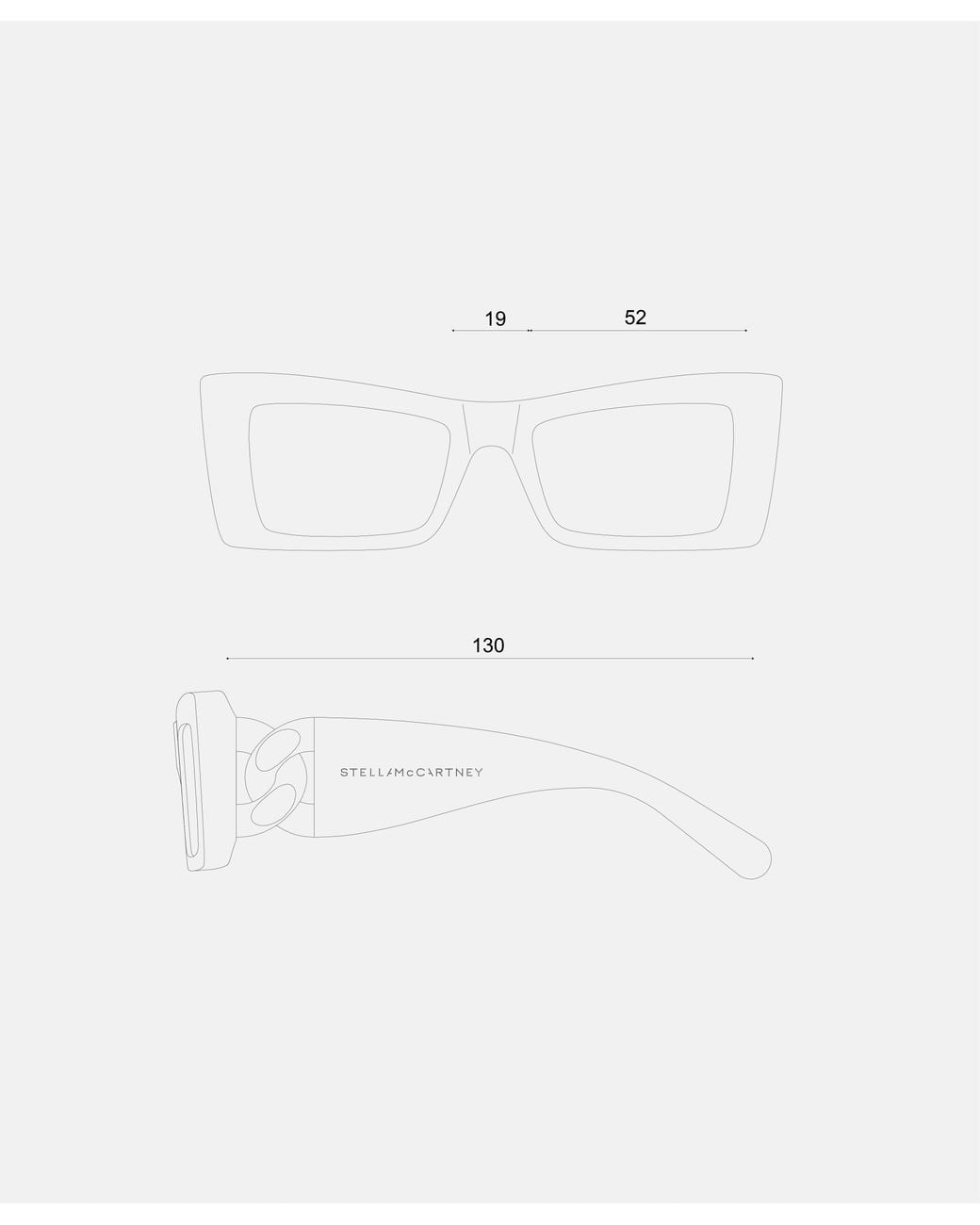 Stella McCartney Multicolor Square Cat-Eye Sunglasses, One Size
