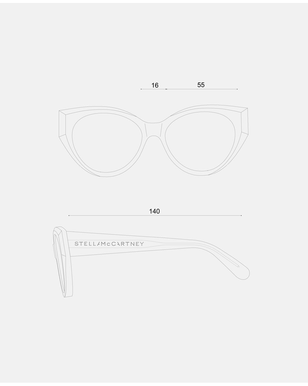 Stella McCartney Gray Round Cat-Eye Sunglasses, One Size