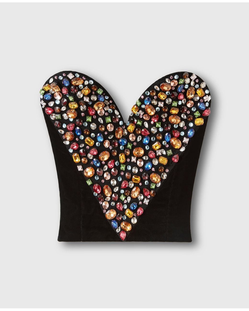 Stella McCartney Black Embellished Heart Bustier Top