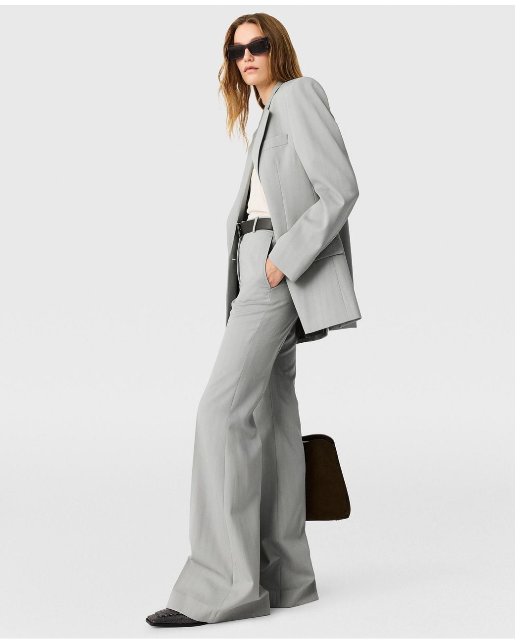 Stella McCartney White Mid-Rise Bootcut Trousers