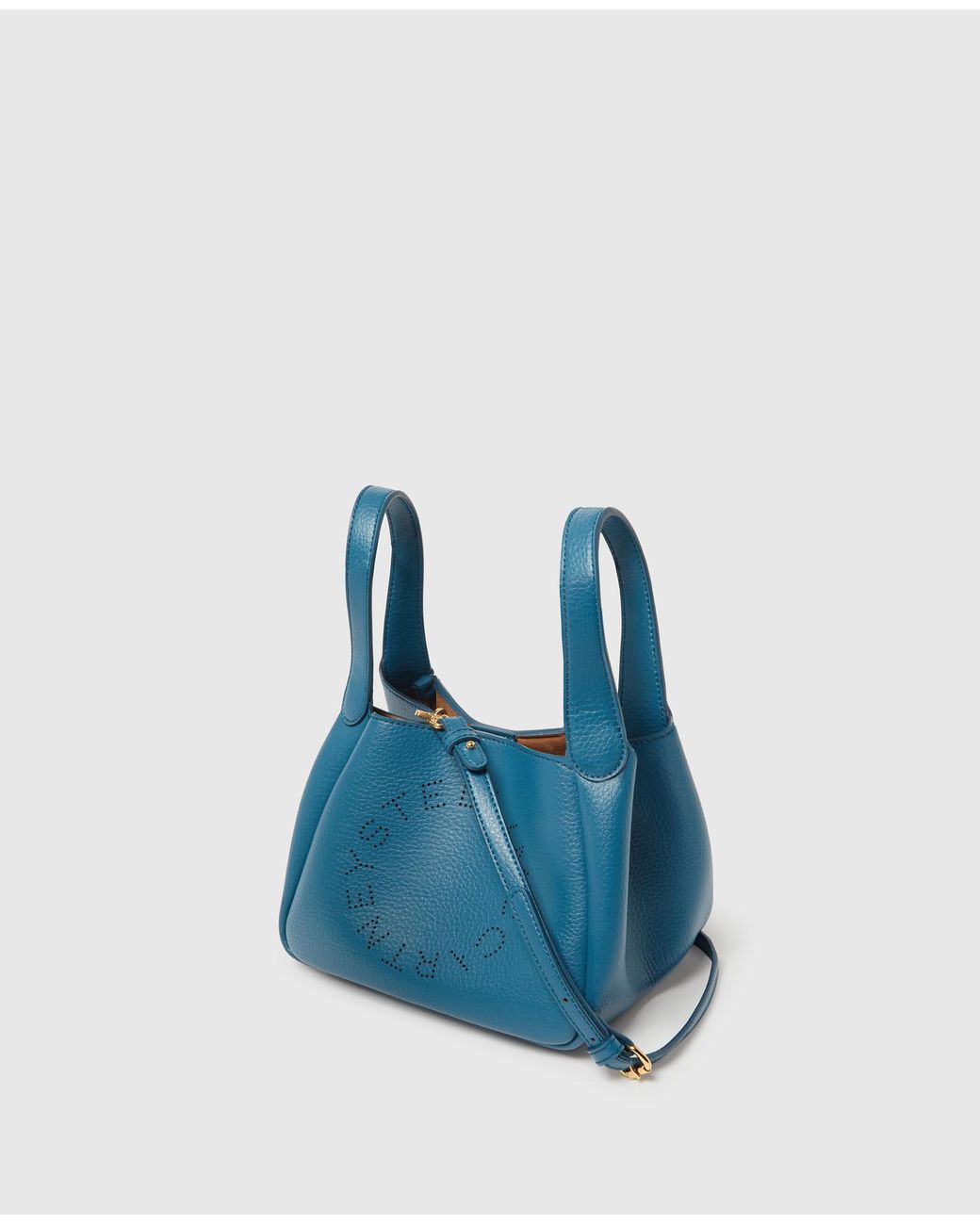 Stella McCartney Blue Logo Double Top Handle Crossbody Bag