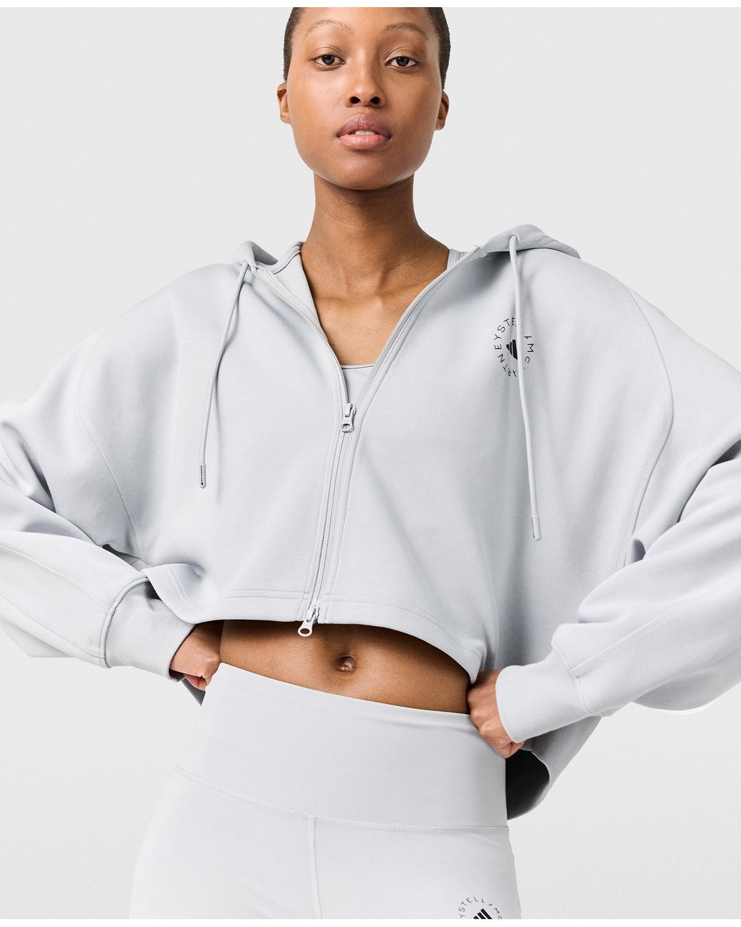 Stella McCartney Blue Logo Cropped Hoodie