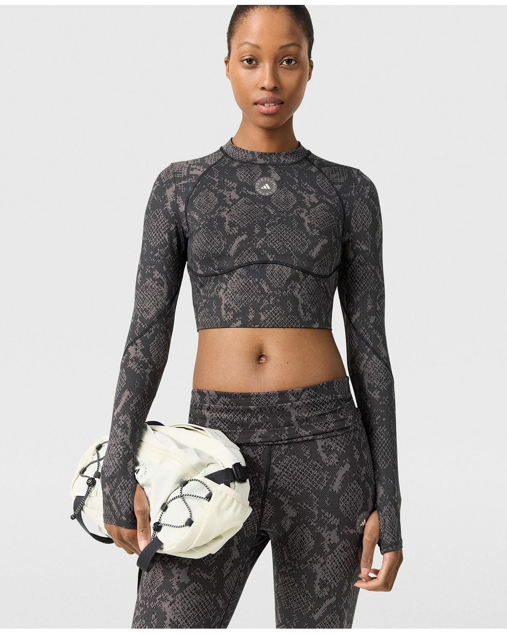 Stella McCartney Black Truepurpose Training Long-sleeve Cropped Top