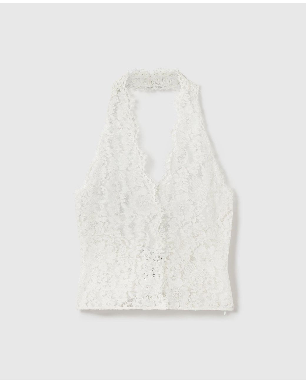 Stella McCartney White Halterneck Lace Top