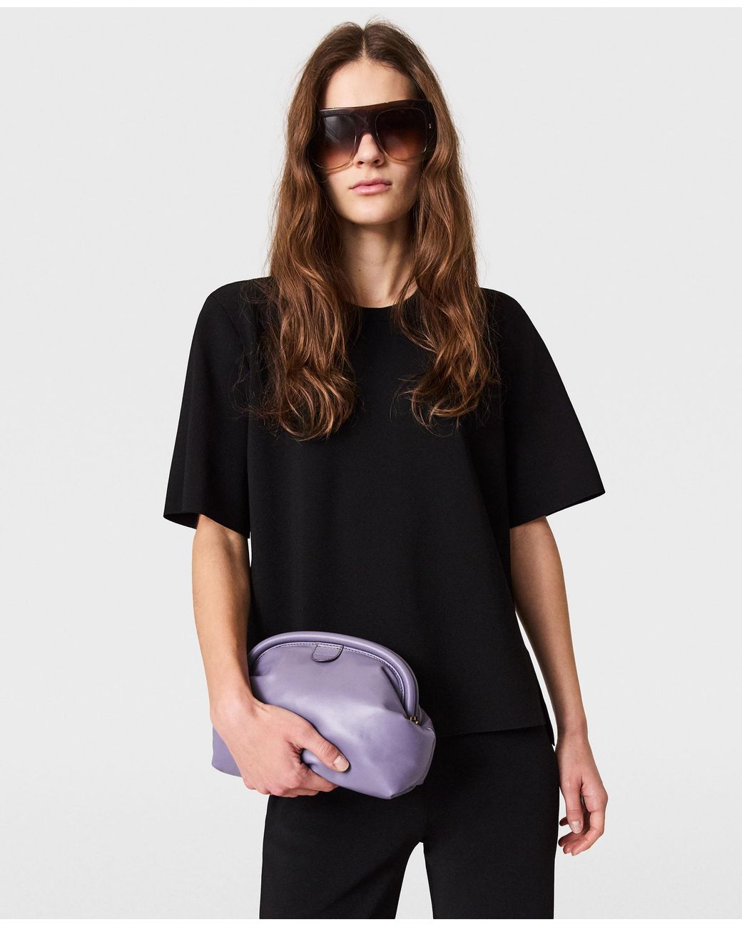 Stella McCartney Black Compact Knit Short-sleeve T-shirt