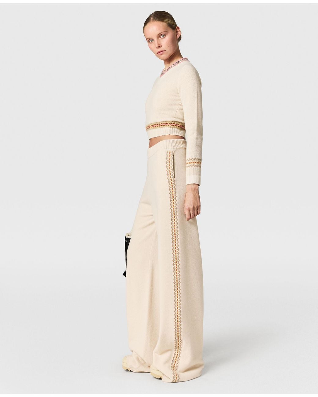 Stella McCartney Natural Knitted Fair Isle Pants