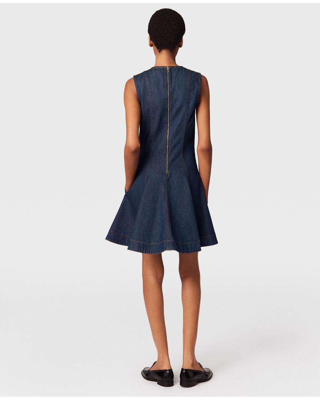Stella McCartney Blue Peplum Denim Mini Dress