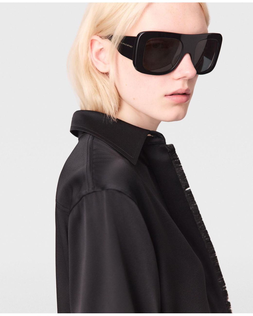 Stella McCartney Black Fringed Satin Shirt