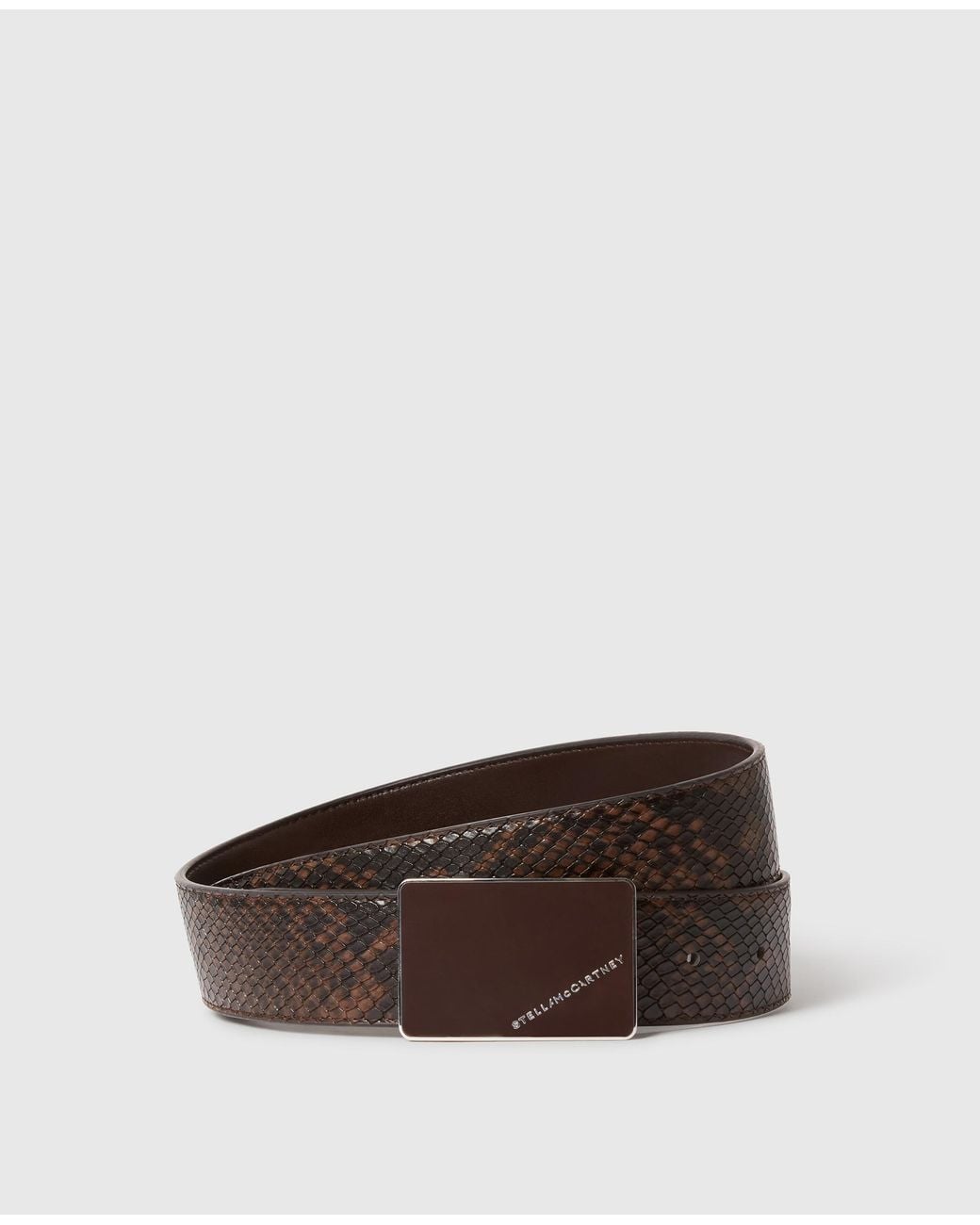 Stella McCartney Brown Reversible Snake Double-Faced Belt
