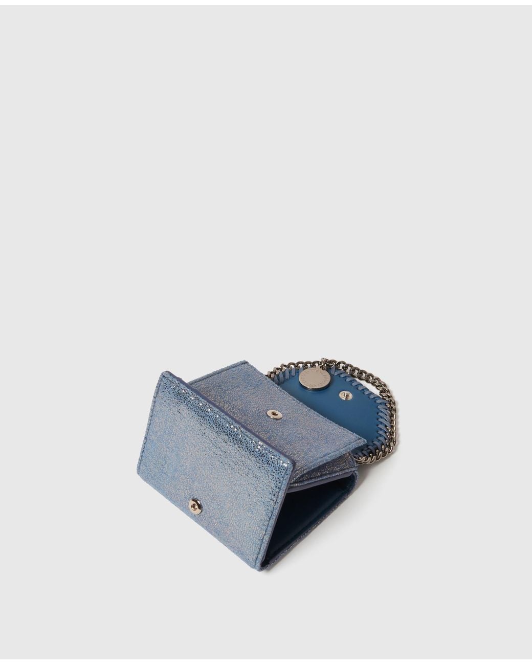 Stella McCartney Blue Falabella Iridescent Trifold Wallet