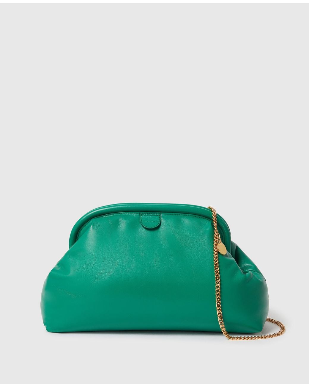 Stella McCartney Green Falabella Padded Soft Clutch