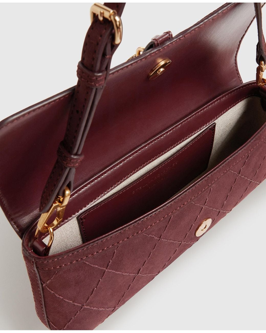 Stella McCartney Purple Ryder Quilted Pochette Shoulder Bag