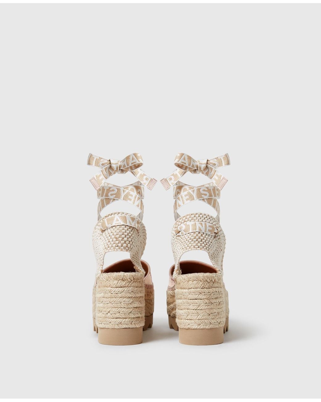 Stella McCartney Natural Gaia 85 Wedge Espadrilles