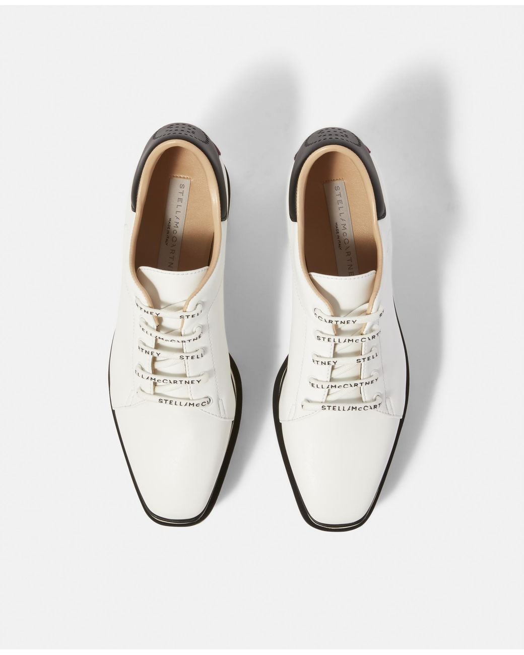 Stella McCartney White Sneak-Elyse Platform Shoes