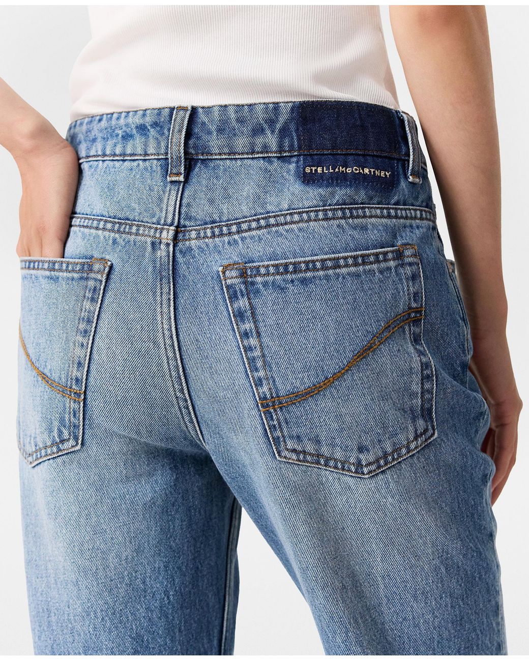 Stella McCartney Blue Faded Straight-leg Mid-rise Denim Jeans