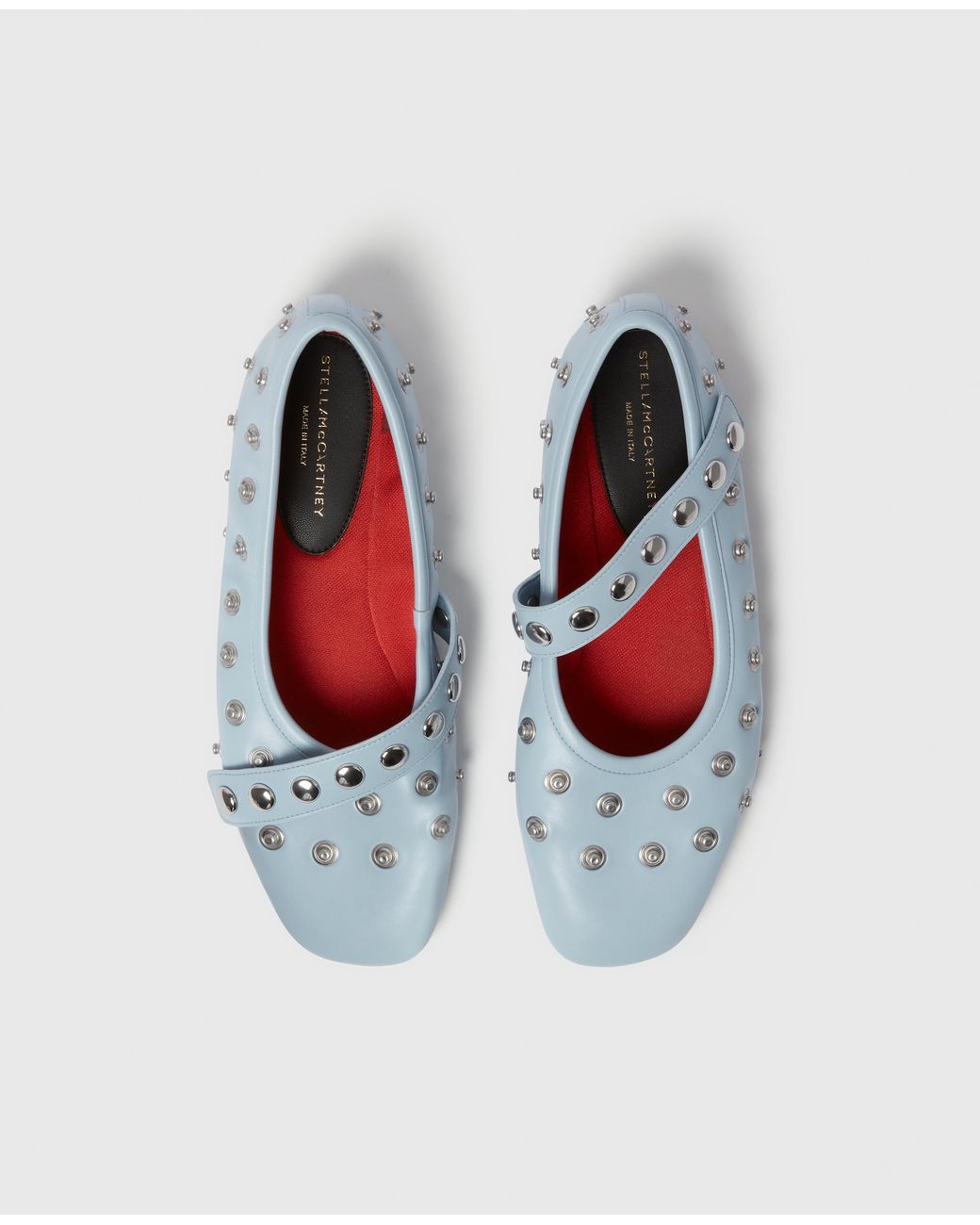 Stella McCartney White Ryder Popper-studded Ballet Flats
