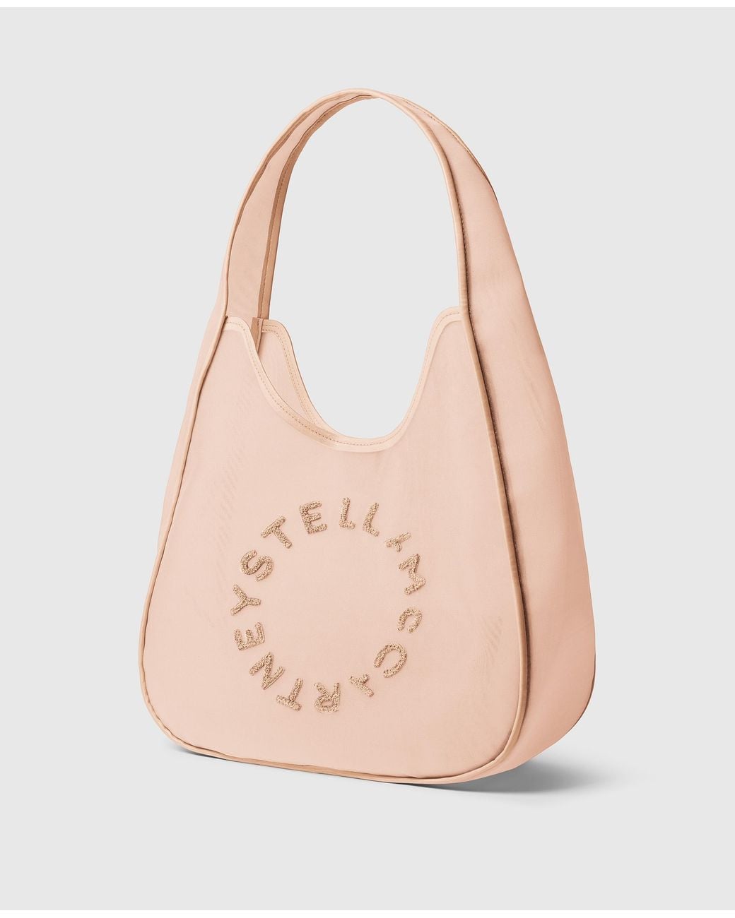 Stella McCartney Pink Logo Mesh Large Hobo Bag