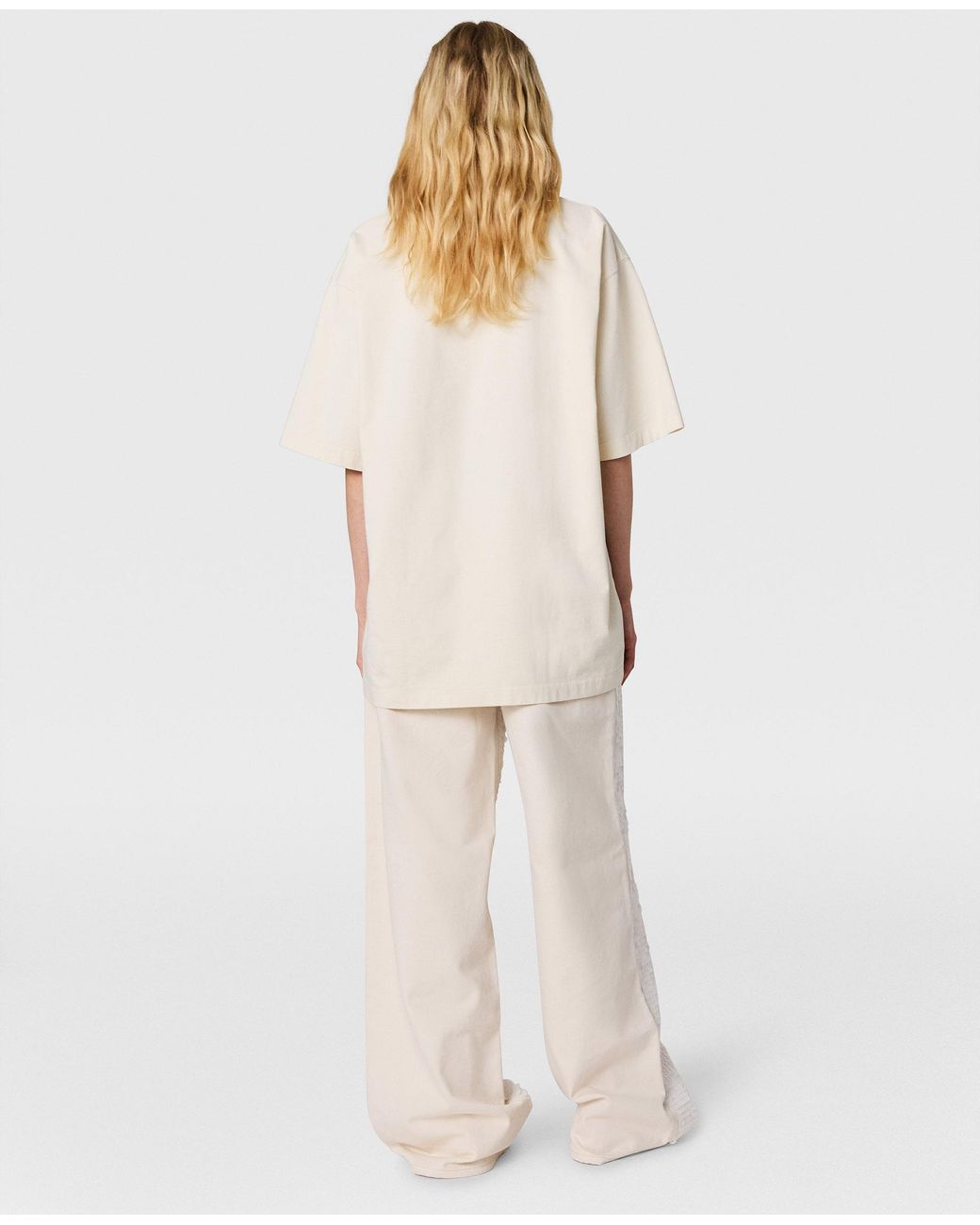 Stella McCartney White Opalescent Sequin Wide-Leg Jeans