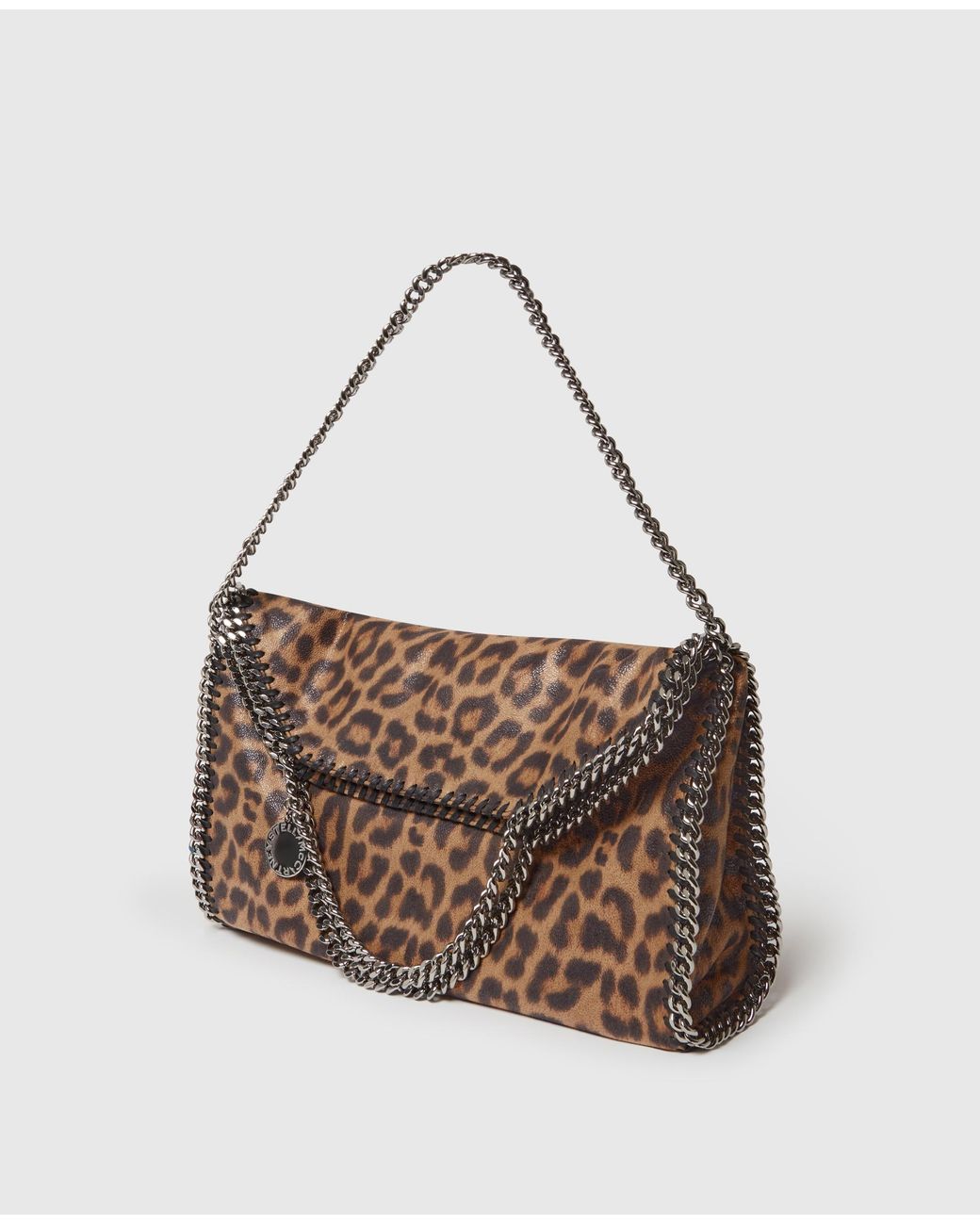 Stella McCartney Brown Falabella Leopard Fold-Over Tote Bag