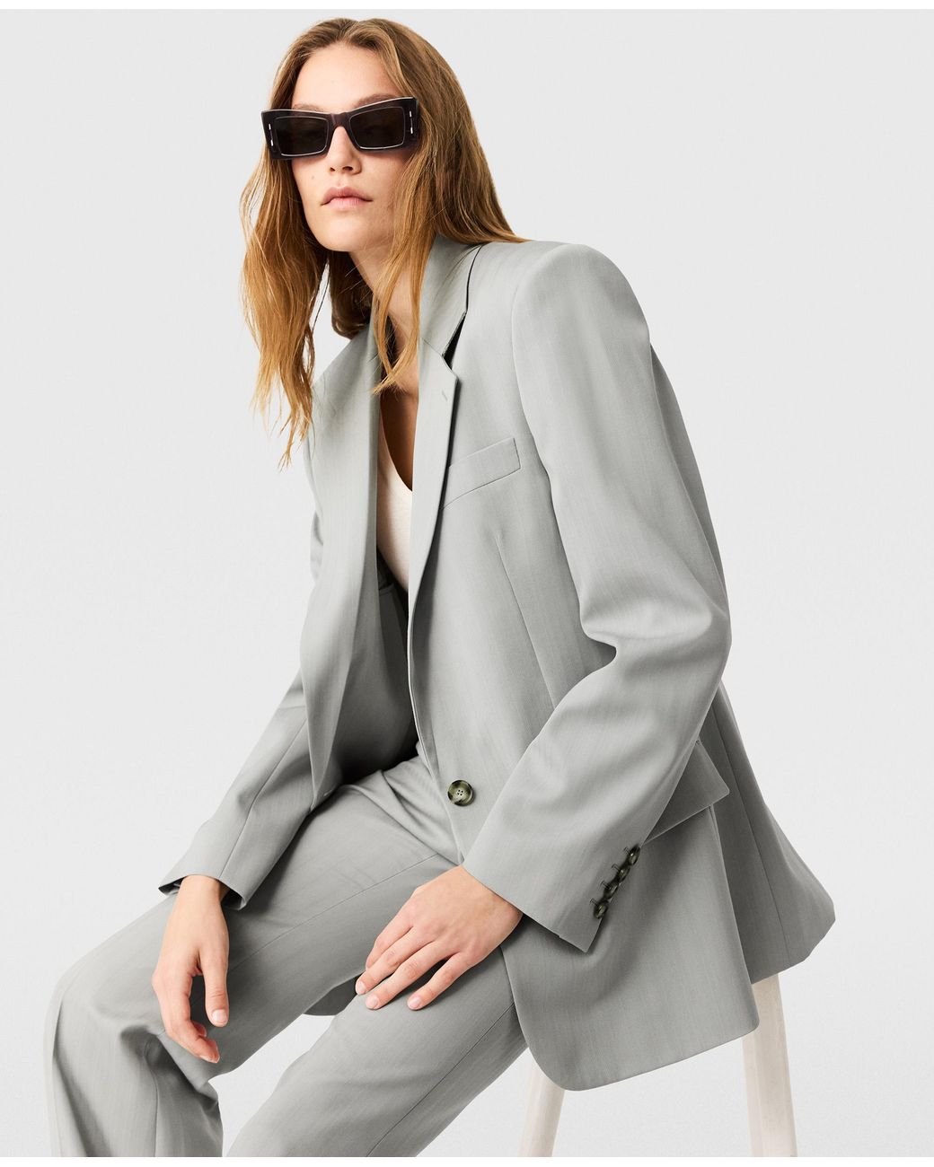 Stella McCartney Gray Single-breasted Boyfriend Blazer