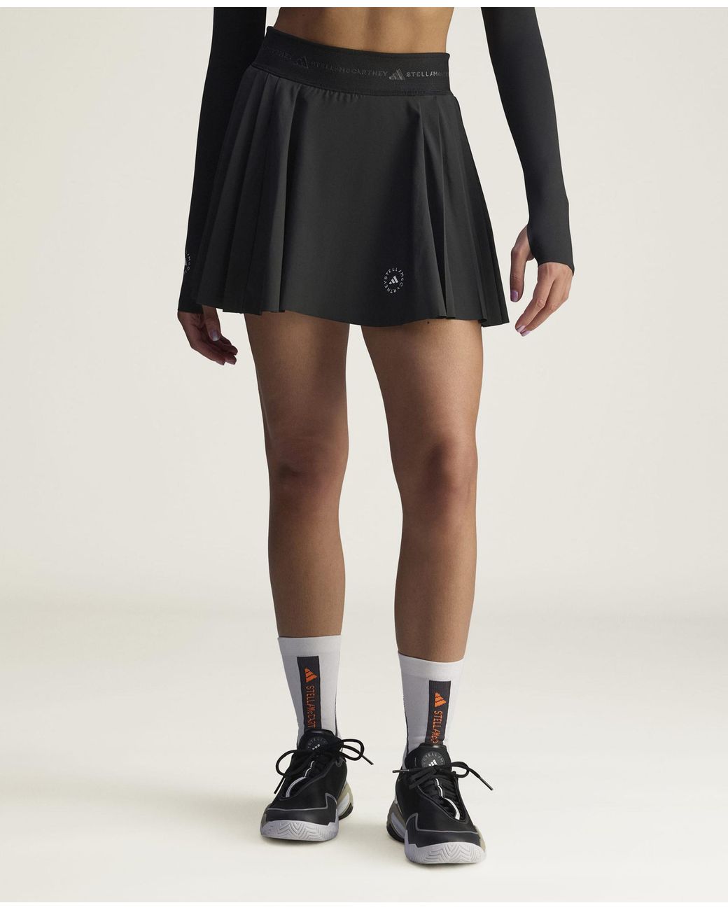 Stella McCartney Black Truepurpose Training Pleated Skort