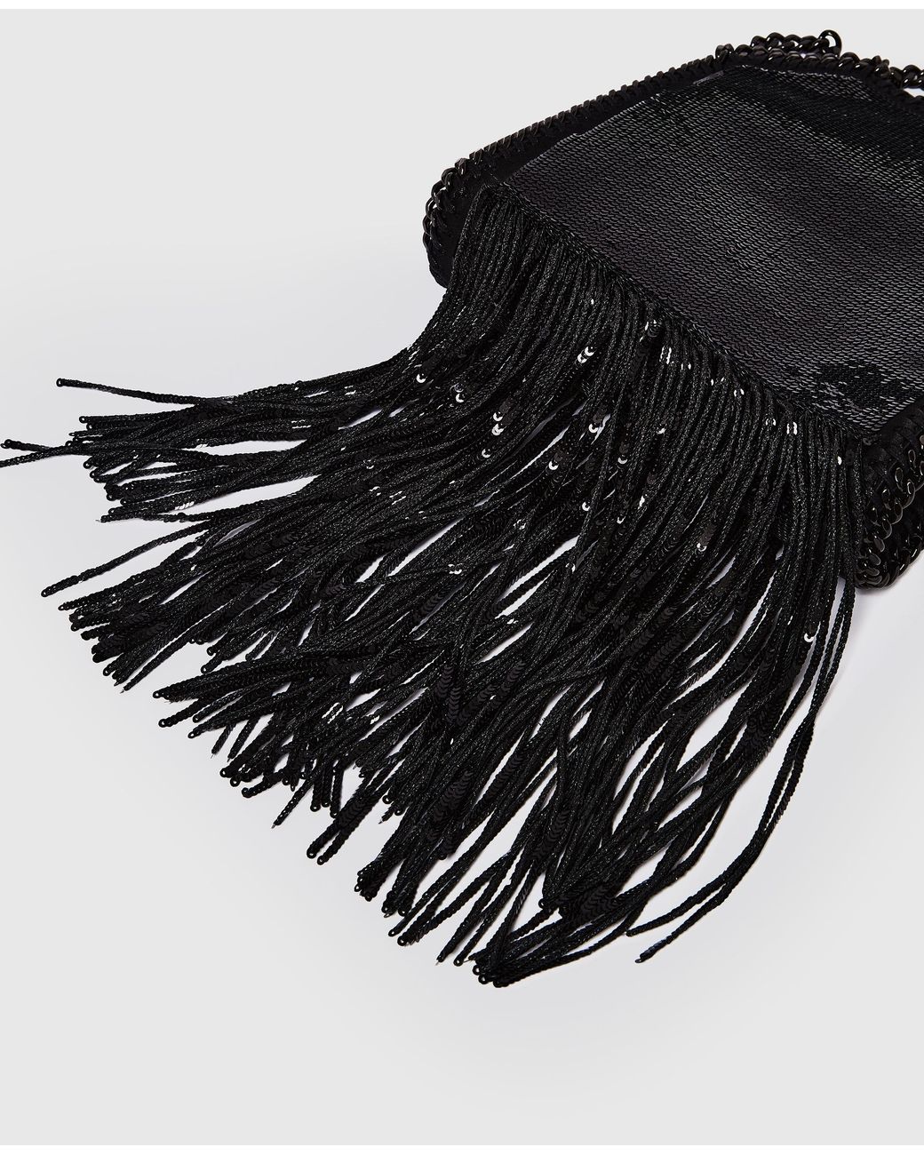 Stella McCartney Black Limited-edition Falabella Sequin Fringe Tiny Tote Bag
